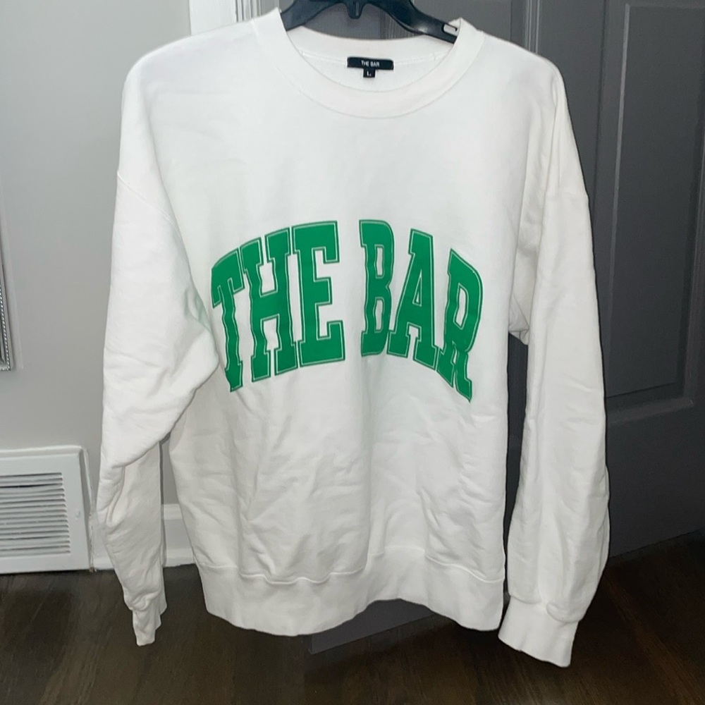 The Bar sweatshirt in white and green